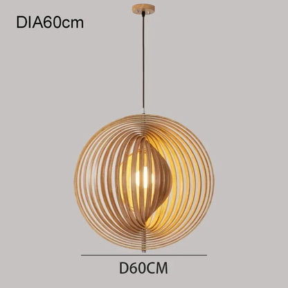 DecorBites™ Japanese Moon Pendant Light Wood Chandelier for Home Decoration