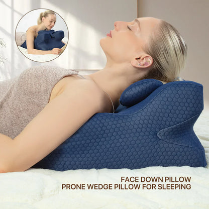 Decobites Memory Foam Bed Wedge Pillow for Back and Neck Pain Relief