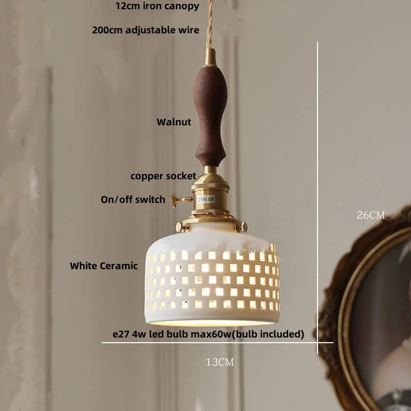 Amber Glass Wall Lamp Vintage Copper E27