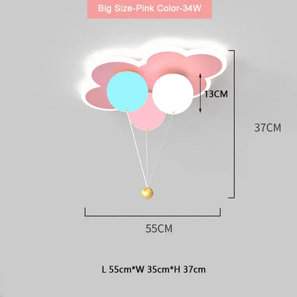 DecorBites™ Kids Ceiling Chandelier - Colorful Acrylic Ballon White Pink Lamps with Remote Control