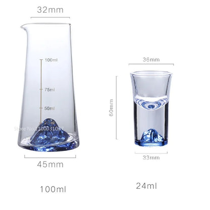DecorBites™ Blue Sake Glass Ice Jug Wine Bottle Wine Dispenser Beer Cooler