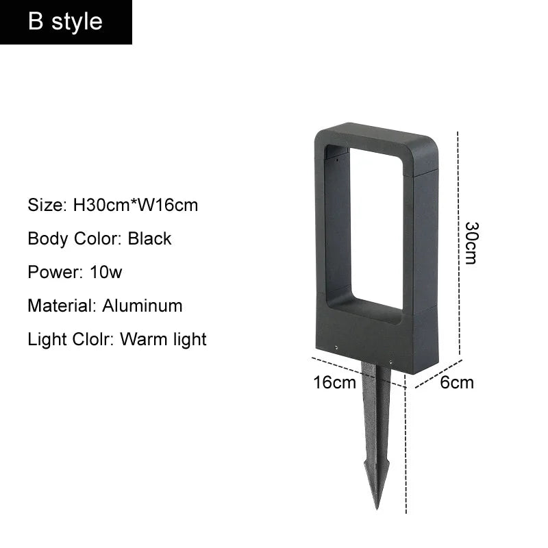 DecorBites™ 10W LED Garden Light IP65 Waterproof Modern Aluminum Garden Lamp