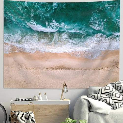 Decobites Sea Tapestry Landscape Wall Decoration Cloth for Room Layout & Dormitory Renovation