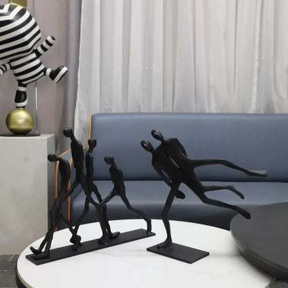 DecorBites™ Iron Man Abstract Sculpture Black Metal Figurine Decor for Room Aesthetics