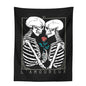 Decobites Kissing Lovers Tarot Tapestry: Skeleton & Rose Hippie Room Decor