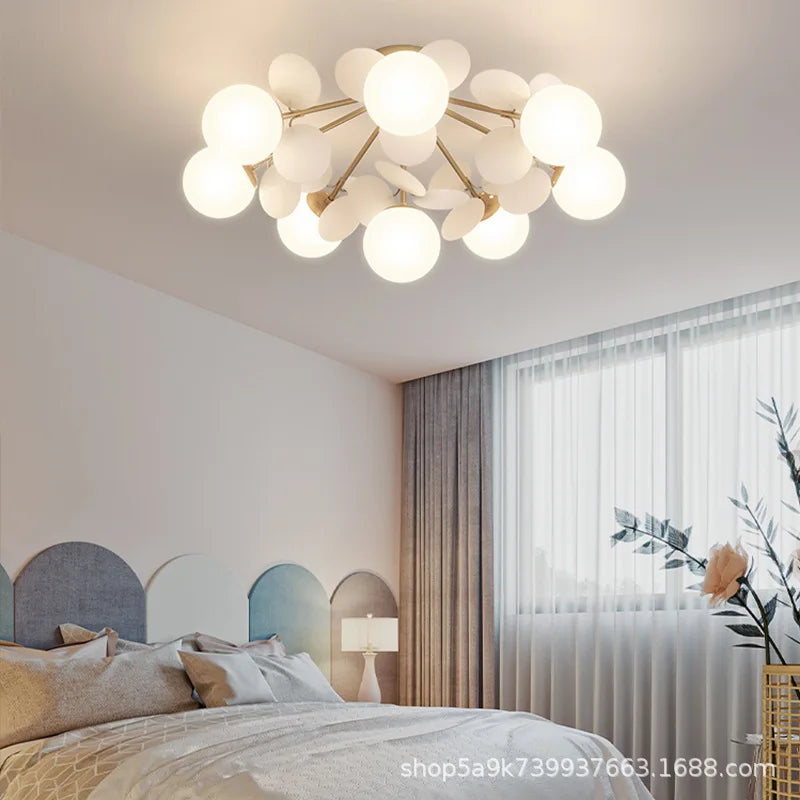 Lámpara de Techo LED para Niños Decorbites™: Candelabro de Vidrio y Lámina de Hierro