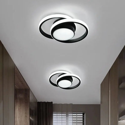 Nordic Indoor LED Ceiling Lamps for Corridor Balcony Aisle Black White LED Ceiling Lights lampada Interior Lighting AC85-265V