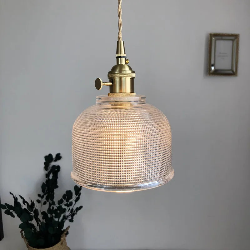 DecorBites™ Clear Glass Knob Switch LED Pendant Light Fixture: Modern Nordic Hanging Chandelier