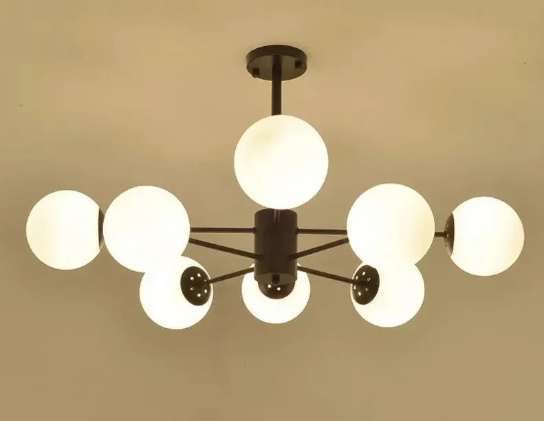 ثريا زجاجية لامعة قابلة للتعديل بتصميم كرة من DecorBites™ لإضاءة غرفة المعيشة وغرفة الطعام وغرفة النوم