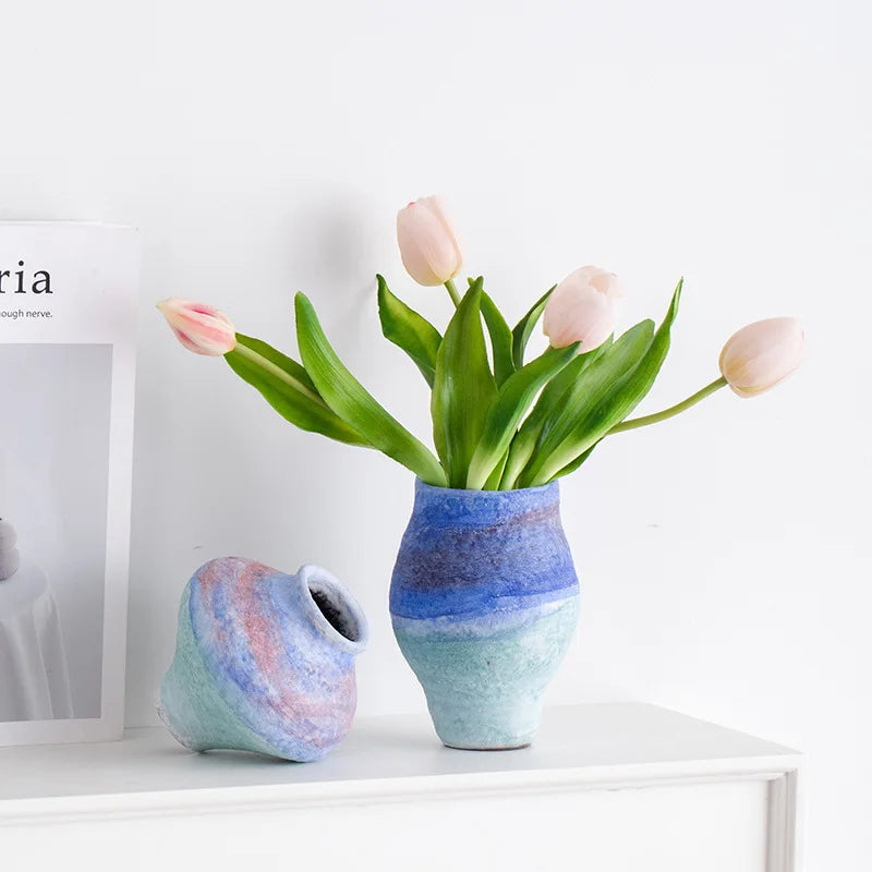 DecorBites™ Gradient Ceramic Vase - Tabletop Floral Decoration