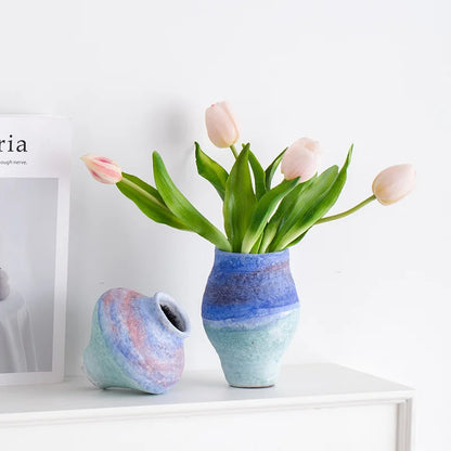DecorBites™ Gradient Ceramic Vase - Tabletop Floral Decoration