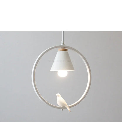 DecorBites™ Iron Ring Pendant Lights Children Bedroom Hanging Lamps LED Bird Fixtures