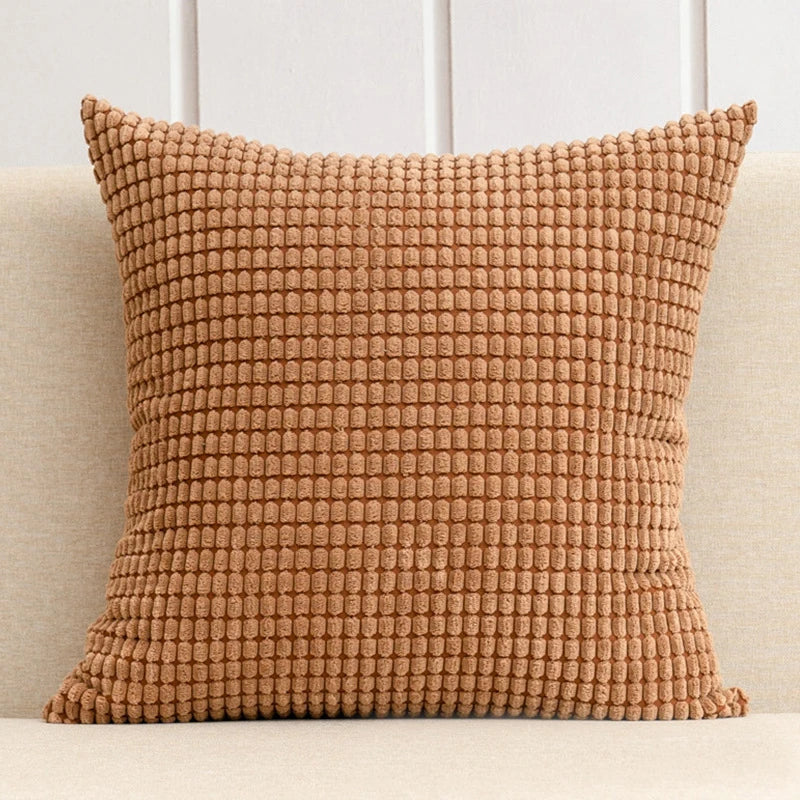 Decorbites™ Kordflanell Maiskorn-Muster Kissenbezug Einheitsfarbe Dekokissen-Hülle 40/45/50/55/60 cm