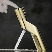 Grifo de Lavabo Decorbites™ Gold Basin: Mezclador de Empuje de Una Palanca para Baño, Material de Latón