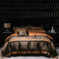 Decobites Luxe Brocade Jacquard Bedding Set with Egyptian Cotton & Embroidery