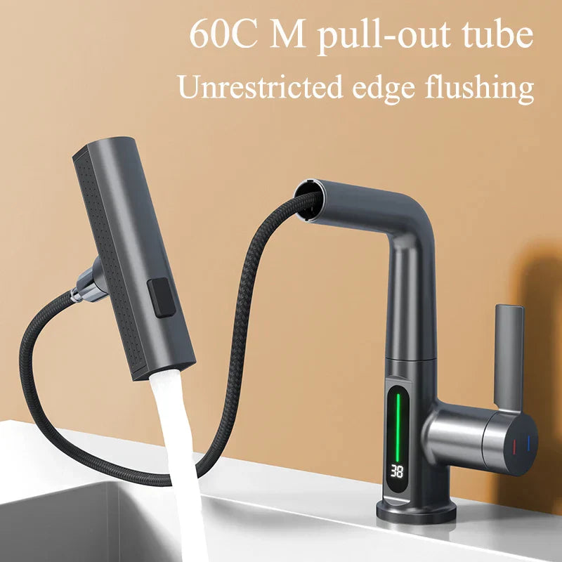 DecorBites™ Digital Display Waterfall Basin Faucet with Temperature Control
