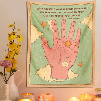 Decobites Tarot Palmistry Tapestry Cat Sun Moon Witchcraft Bohemian Hippie Home Decor