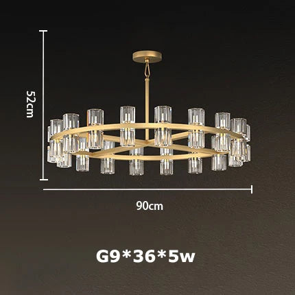 Lámpara colgante LED de lujo DecorBites™ Crystal Black Gold para sala de estar