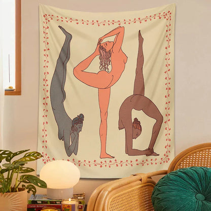 Decobites Yoga Girl Tapestry: Psychedelic Wall Art for Boho Decor and Meditation