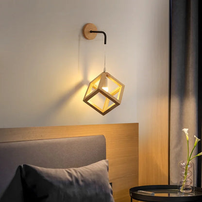 DecorBites™ Cube LED Wall Lights | Modern Nordic Wood Design for Home Decor