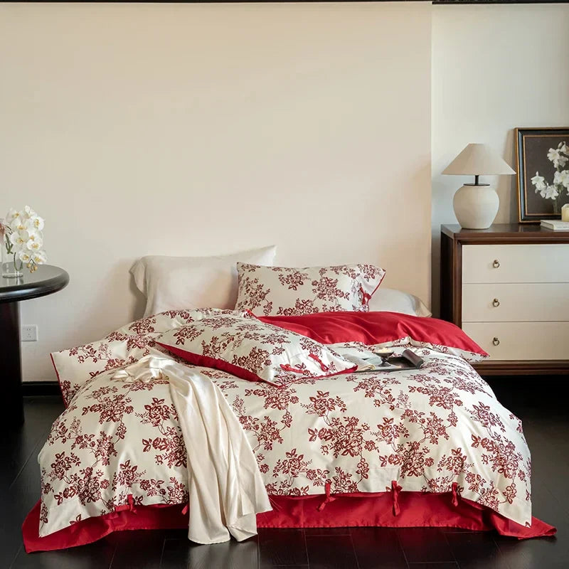 DecorBites™ 100S Egyptian Cotton Bedding Set Queen King Euro Size Sheets Duvet Pillowcase