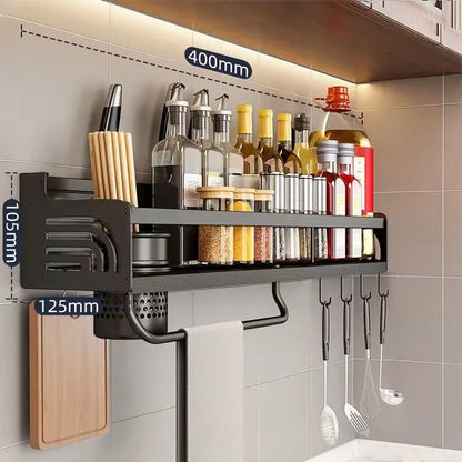 Organizador de cocina de doble capa DecorBites™ con estante para especias de pared