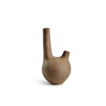 مزهرية هندسية من الفخار الحجري من DecorBites™، زينة فنية عتيقة لديكور المنزل