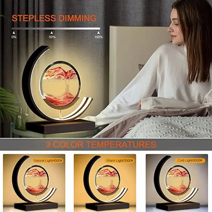 DecorBites™ LED Hourglass Quicksand Desk Lamp, Unzip Decor, Night Light, Holiday Gift