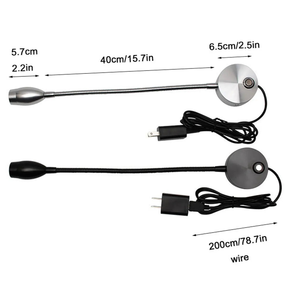 DecorBites™ LED Reading Light with Dimmable Switch, 3 Color Modes, 10 Brightness Levels