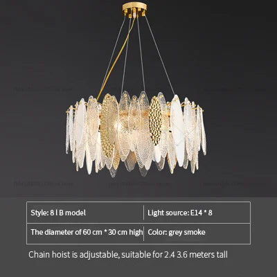 DecorBites™ Glass Chandelier Light for Living Room, Bedroom, Dining: Luxury Art Designer Lighting