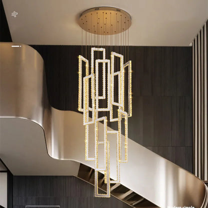 Lámpara colgante LED de cristal DecorBites™: Iluminación moderna y lujosa para escaleras