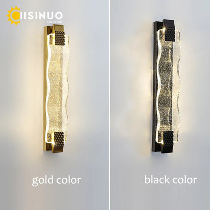 DecorBites™ Crystal LED Wall Sconce: Luxury Gold Light Fixture for Home Decor