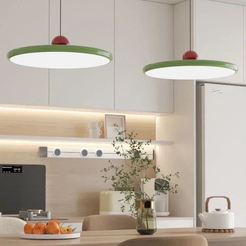 European Butterfly Pendant Light in Cream Metal