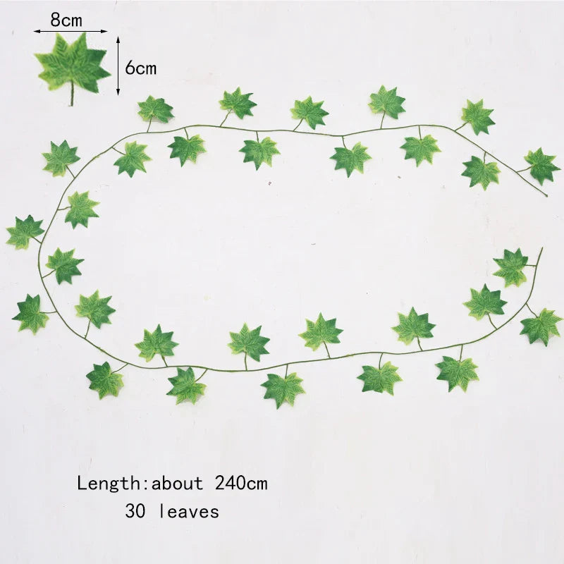 Guirnalda de hojas artificiales de hiedra verde DecorBites™, plantas artificiales para decoración de pared