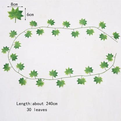 Guirnalda de hojas artificiales de hiedra verde DecorBites™, plantas artificiales para decoración de pared