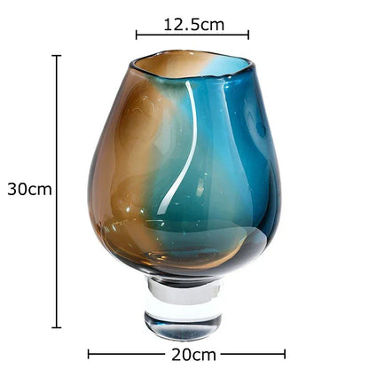 DecorBites™ Glass Vase Hydroponics Plant Pots | Colourful Table Decoration Vases