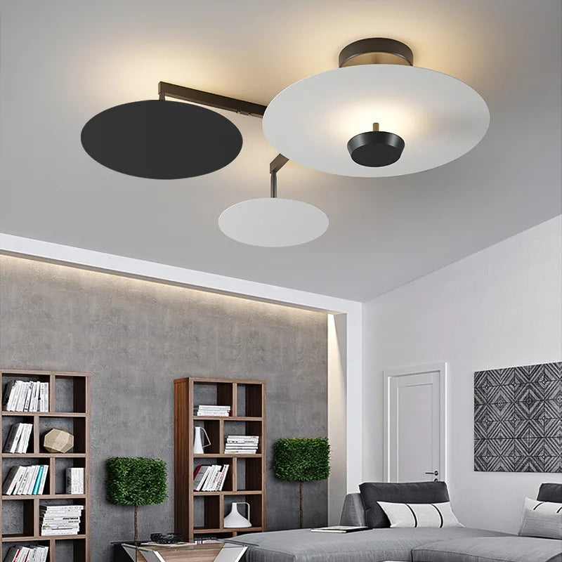 DecorBites™ Black Gold Round Chandelier with Remote Control Dimming Ceiling Lights