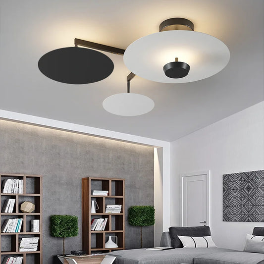 DecorBites™ Black Gold Round Chandelier with Remote Control Dimming Ceiling Lights