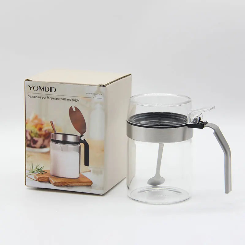 DecorBites™ Glass Seasoning Pot with PP Lid Kitchen Supplies