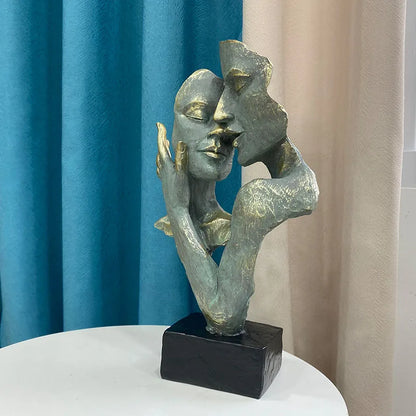 DecorBites™ Abstract Art Couple Mask Statue Figurines for Interior Decor & Gifts
