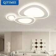 White Minimalist LED Chandelier C W110cm Design