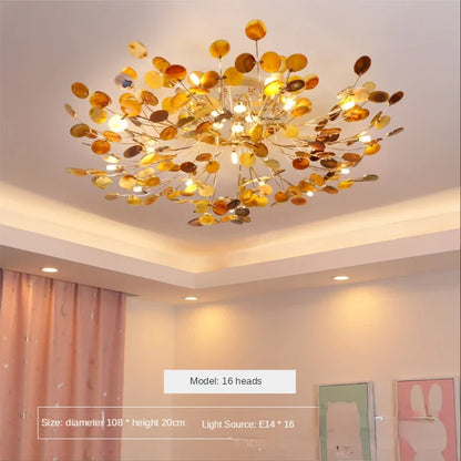 DecorBites™ Leaf Agate Ceiling Lamp: Modern Nordic Jade Design for Living Room, Restaurant, Bedroom