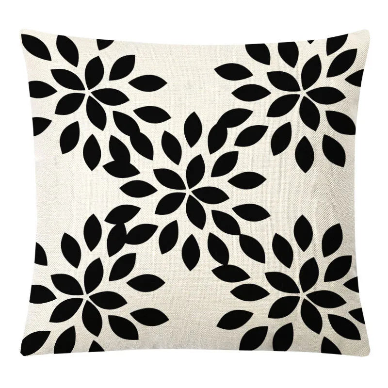 غطاء وسادة من الكتان الأصفر الهندسي من DecorBites™ للديكور العصري 45×45 سم