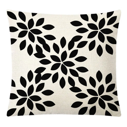 غطاء وسادة من الكتان الأصفر الهندسي من DecorBites™ للديكور العصري 45×45 سم