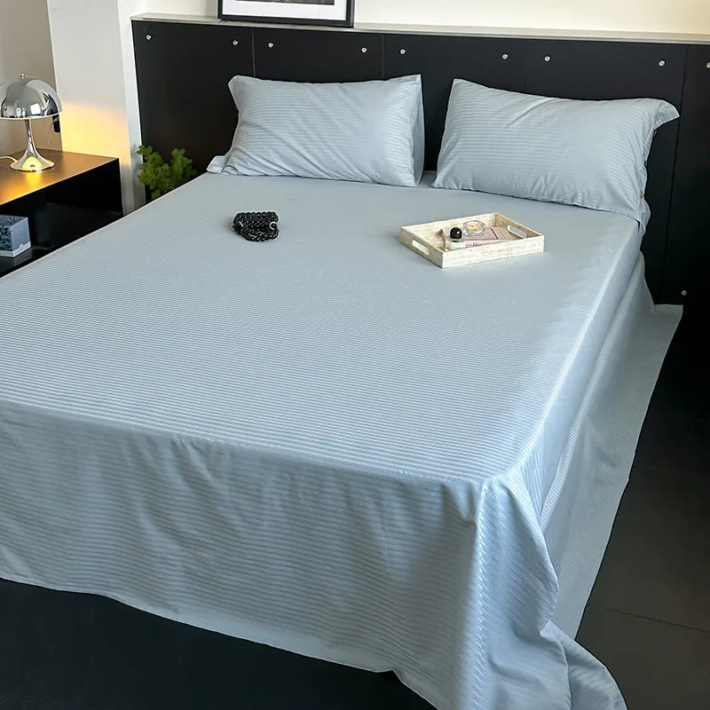 Decorbites™ Luxus-Baumwoll-Satin-Streifen-Bettwäsche-Set mit 2 Kissenbezügen