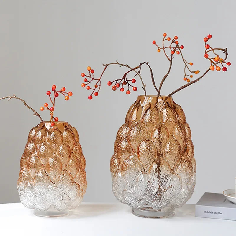 DecorBites™ Gradient Glass Vase for Home Decor & Hydroponic Flowers