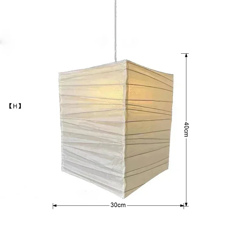 DecorBites™ Japanese Wabi Sabi Pendant Light LED E27 Noguchi Akari Rice Paper Ceiling Hanging