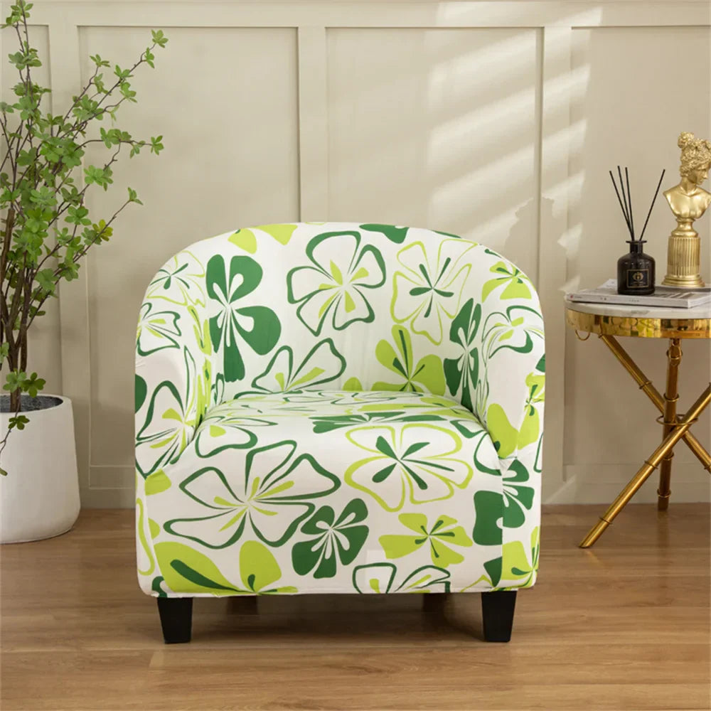 Decobites Printed Tub Chair Cover - Armchair Slipcover for Club Sofa