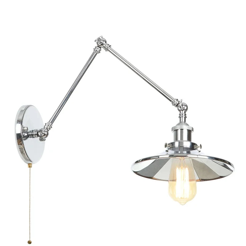 Decorbites™ Industrielle Linse Vintage-Loft-LED-Wandleuchte mit Schwingarmen und Zugschalter