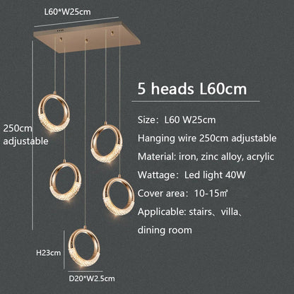 DecorBites™ Circle Ring LED Chandelier Light for Luxe Living Spaces